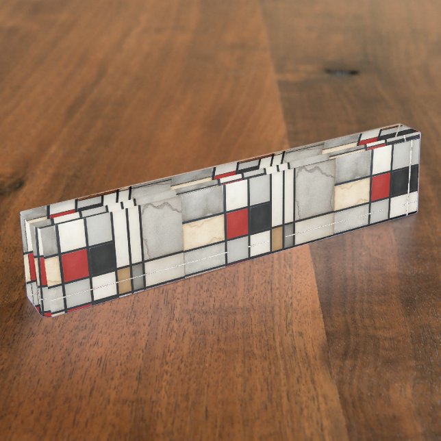 Piet Mondrian Vintage Nameplate (Side)