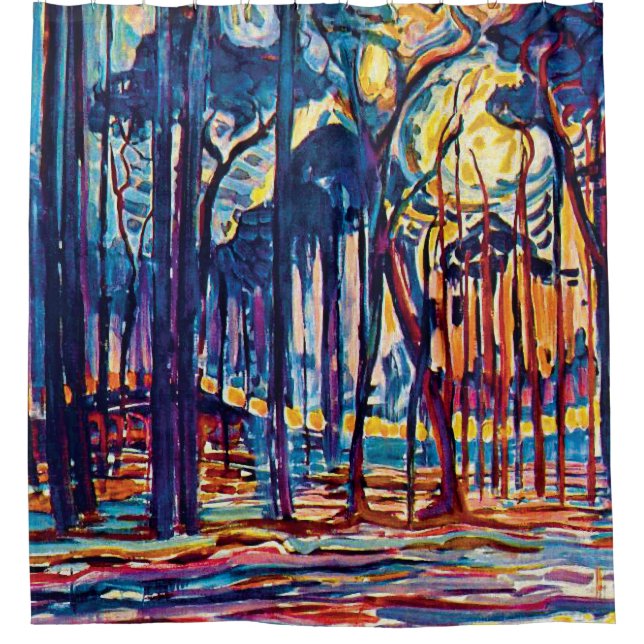 Piet Mondrian - Woods Near Oele Fine Art Painting Shower Curtain (Front)