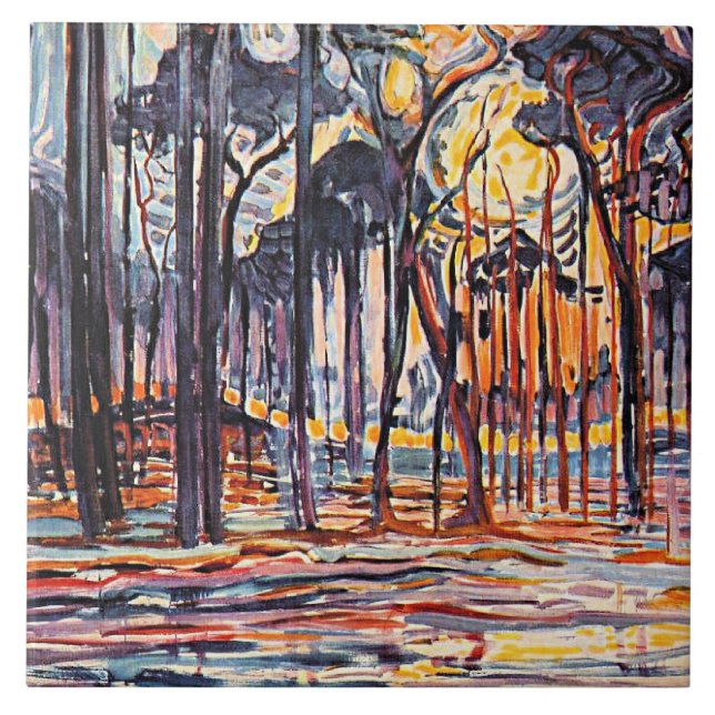 Piet Mondrian, Woods Near Oele, Tile (Front)