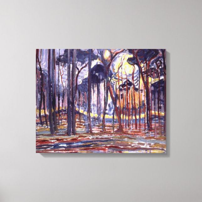 Piet Mondrian's famous painting, Forest, Canvas Print (Front)