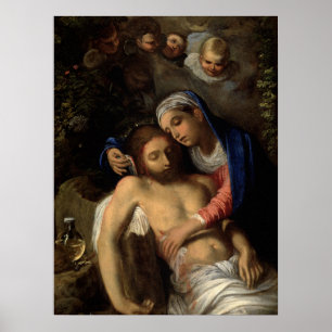 Pietà (Mary and Jesus) (by Adam Elsheimer) Poster