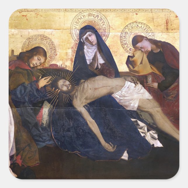 Pietà of Villeneuve-lès-Avignon Square Sticker (Front)