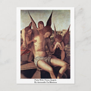Pieta With Three Angels By Antonello Da Messina Postcard