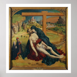 Pieta with Two Donors (oil on panel) Poster