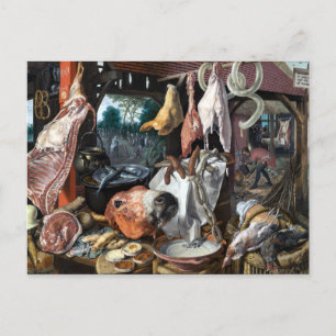 Pieter Aertsen A Meat Stall with the Holy Family Postcard