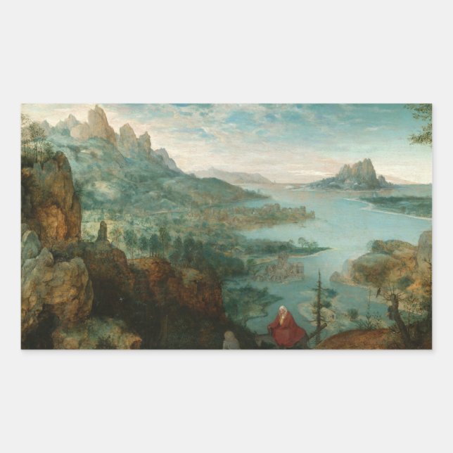 Pieter Bruegel - Landscape with flight into Egypt Rectangular Sticker (Front)