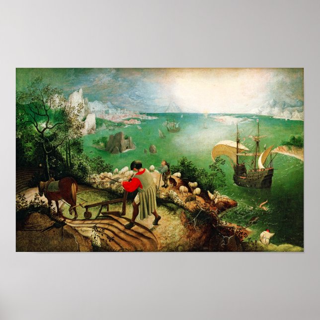 Pieter Bruegel Landscape with the Fall of Icarus Poster (Front)