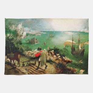 Pieter Bruegel Landscape with the Fall of Icarus Tea Towel