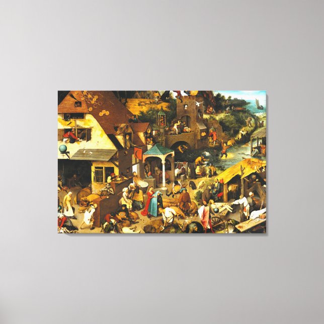 Pieter Bruegel Netherlandish Proverbs Canvas Print (Front)