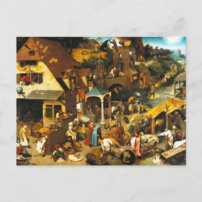 Pieter Bruegel Netherlandish Proverbs Postcard (Front)