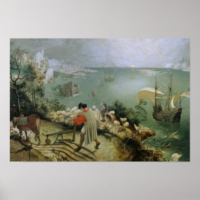 Pieter Bruegel the Elder -Landscape Fall of Icarus Poster (Front)