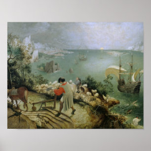 Pieter Bruegel the Elder -Landscape Fall of Icarus Poster