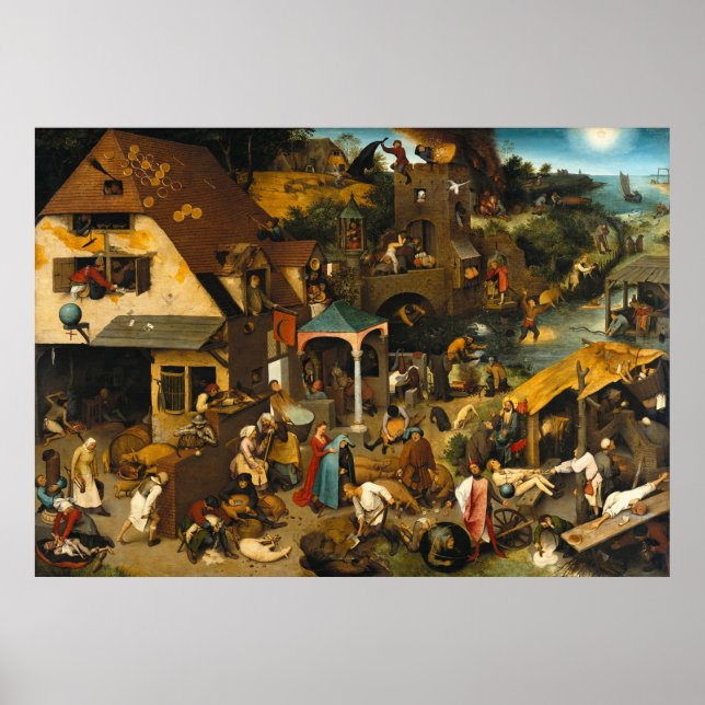 Pieter Bruegel the Elder - Netherlandish Proverbs Poster (Front)