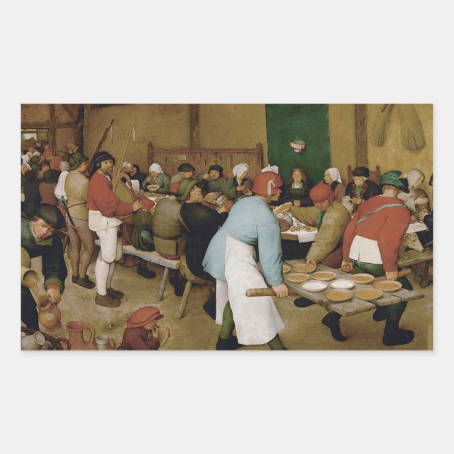 Pieter Bruegel the Elder - Peasant Wedding Rectangular Sticker (Front)