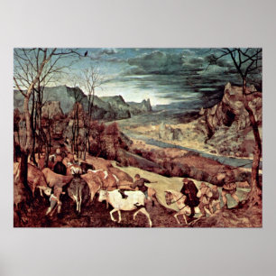 Pieter Bruegel the Elder - Return of the herd Poster