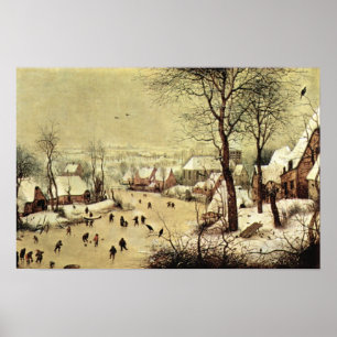 Pieter Bruegel-Winter landscape with skaters Poster