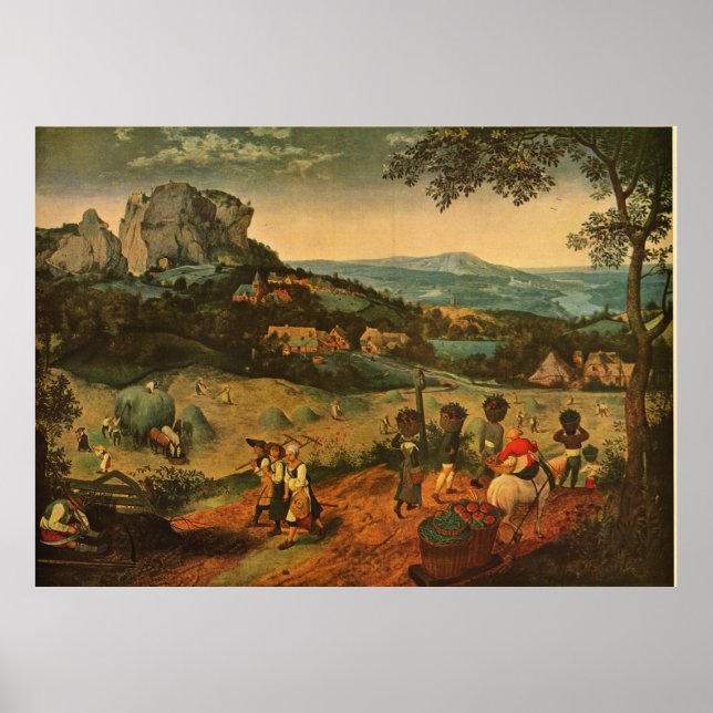 Pieter Bruegel's Bruegel's The Hay Harvest - 1565 Poster (Front)