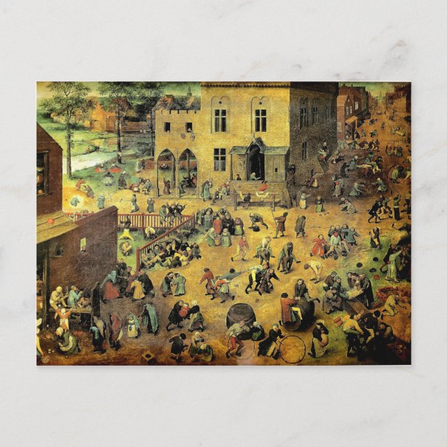 Pieter Bruegel's "Children’s Games" - 1560 Postcard (Front)