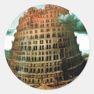 Pieter Bruegel's The "Little" Tower of Babel Classic Round Sticker
