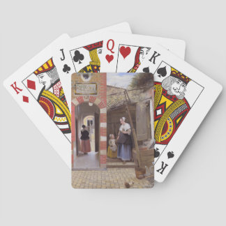 Pieter de Hooch- Courtyard of a house in Delft Playing Cards