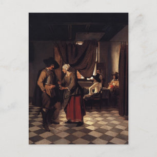 Pieter de Hooch- Paying the Hostess Postcard