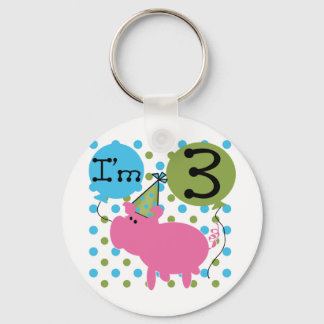 Pig 3rd Birthday Tshirts and Gifts Key Ring