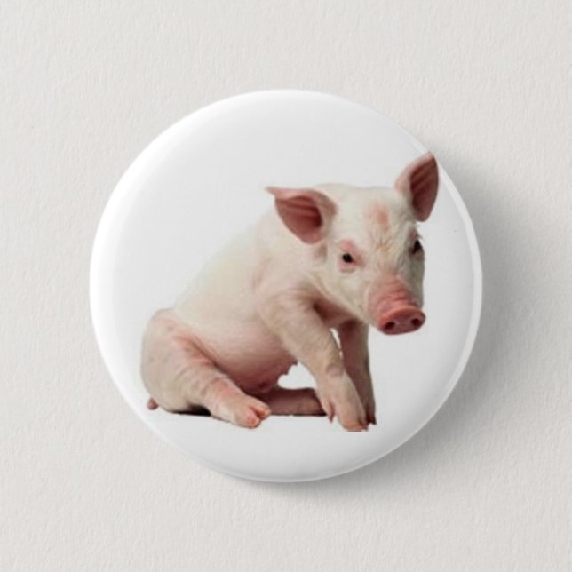 pig 6 cm round badge (Front)