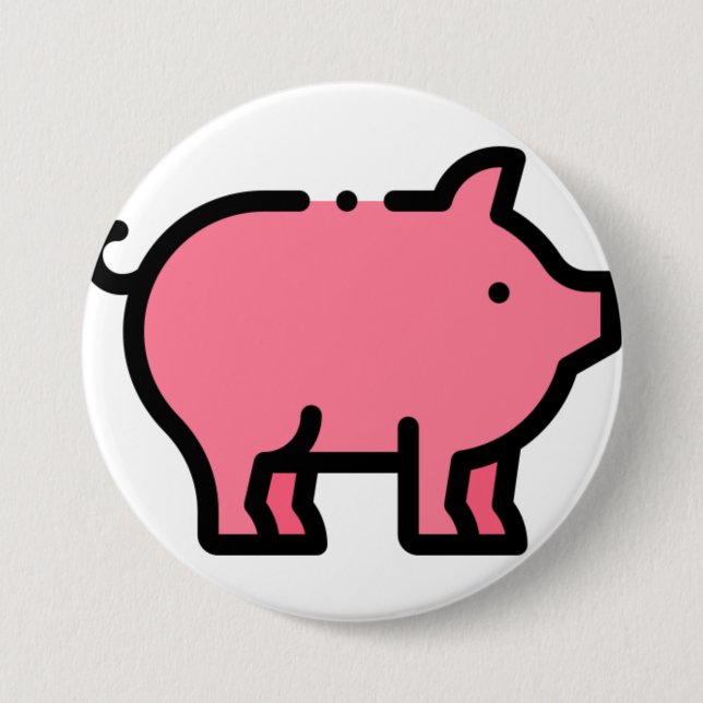 Pig 7.5 Cm Round Badge (Front)