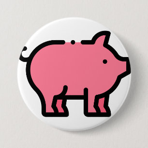 Pig 7.5 Cm Round Badge