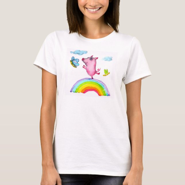 Pig and Rainbow T-Shirt (Front)