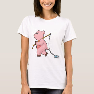 Pig Angler Fish Fishing T-Shirt