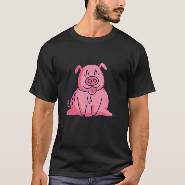 Pig Animal Cute T-Shirt (Front)