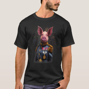 Pig Animal Face military Uniform Idea T-Shirt