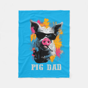 Pig Animal Funny Owner Fathers Day Fleece Blanket