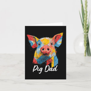 Pig Animal Lovers Men Women Vintage Fathers Day Card