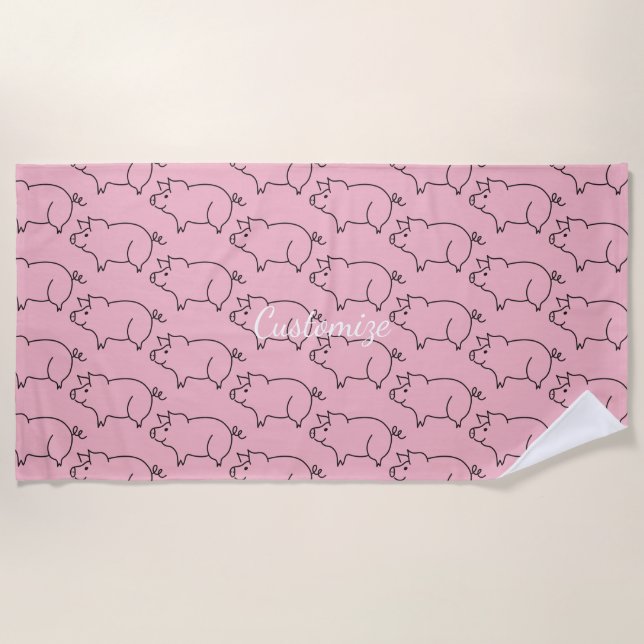 Pig Animal Thunder_Cove Beach Towel (Front)