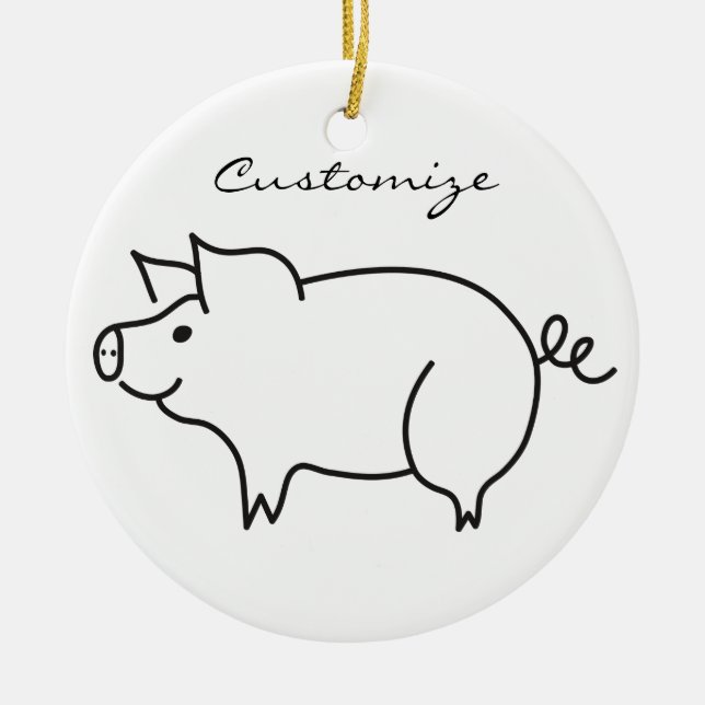 Pig Animal Thunder_Cove Ceramic Tree Decoration (Front)