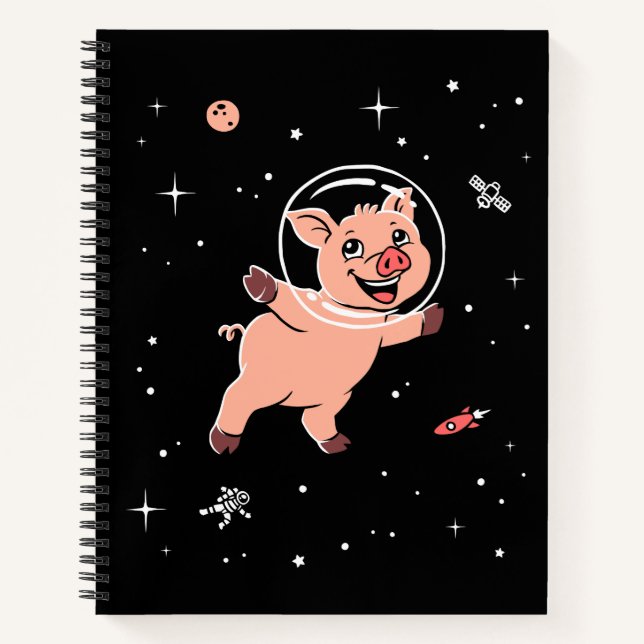 Pig Animals In Space Notebook (Front)