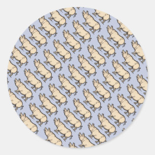 Pig Antique Piggy Cute Vintage Illustration Classic Round Sticker