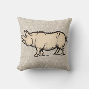 Pig Antique Piggy Cute Vintage Illustration Cushion