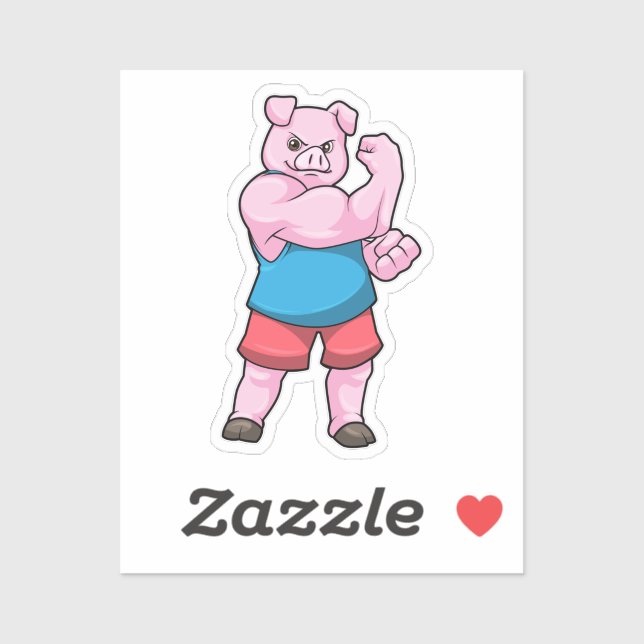 Pig as Bodybuilder with big Upper arm (Sheet)