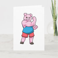 Pig as Bodybuilder with big Upper arm