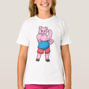 Pig as Bodybuilder with big Upper arm T-Shirt