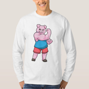 Pig as Bodybuilder with big Upper arm T-Shirt
