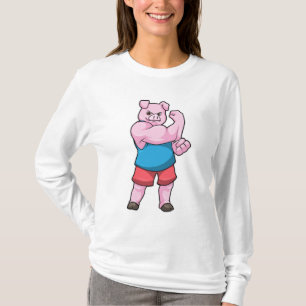 Pig as Bodybuilder with big Upper arm T-Shirt