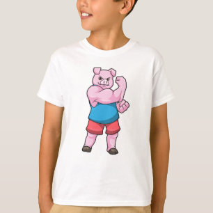 Pig as Bodybuilder with big Upper arm T-Shirt