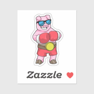 Pig as Boxer with Boxing gloves