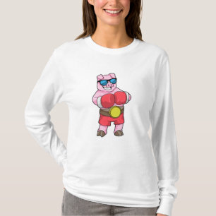Pig as Boxer with Boxing gloves T-Shirt