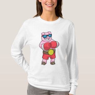 Pig as Boxer with Boxing gloves T-Shirt