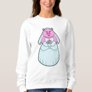 Pig as Bride with Veil Sweatshirt